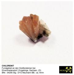 Childrenit - Fundgebiet Greifensteine bei Ehrenfriedersdorf, Erzgebirge, Sachsen, (D) - BNr. 04295 Slg. D+O.Neumann BB. ca. 4mm.JPG